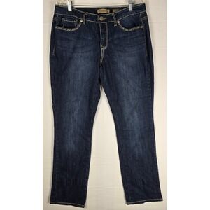 9 West Vintage America Jeans 10R Women's Straight Leg Dark Wash Denim Classic